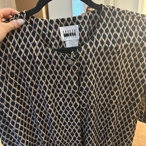 Vintage 90s Leslie Fay dress with belt and button details